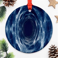 Worm Hole Line Space Blue Ornament (round) by Mariart