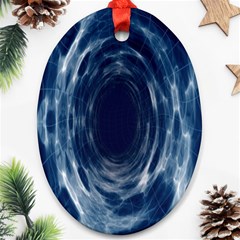 Worm Hole Line Space Blue Ornament (oval)