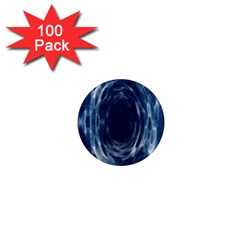 Worm Hole Line Space Blue 1  Mini Magnets (100 Pack) 