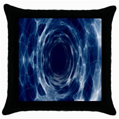 Worm Hole Line Space Blue Throw Pillow Case (black)