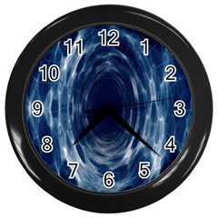 Worm Hole Line Space Blue Wall Clocks (black) by Mariart