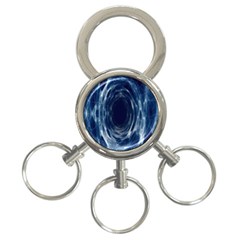 Worm Hole Line Space Blue 3-ring Key Chains by Mariart