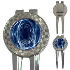 Worm Hole Line Space Blue 3-in-1 Golf Divots by Mariart