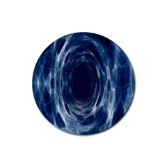 Worm Hole Line Space Blue Rubber Round Coaster (4 Pack) 