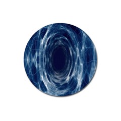 Worm Hole Line Space Blue Magnet 3  (round) by Mariart