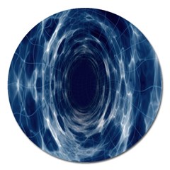 Worm Hole Line Space Blue Magnet 5  (round) by Mariart