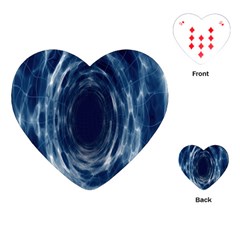 Worm Hole Line Space Blue Playing Cards (heart)  by Mariart