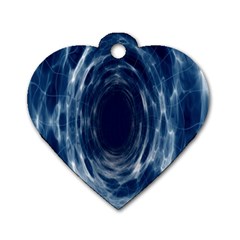 Worm Hole Line Space Blue Dog Tag Heart (one Side) by Mariart