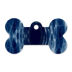 Worm Hole Line Space Blue Dog Tag Bone (two Sides)