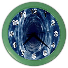 Worm Hole Line Space Blue Color Wall Clocks