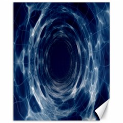 Worm Hole Line Space Blue Canvas 11  X 14  