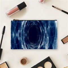 Worm Hole Line Space Blue Cosmetic Bag (medium)  by Mariart