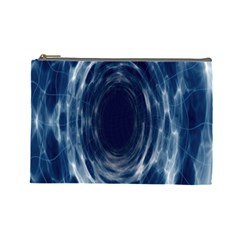 Worm Hole Line Space Blue Cosmetic Bag (large)  by Mariart