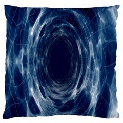 Worm Hole Line Space Blue Large Cushion Case (two Sides) by Mariart