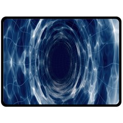 Worm Hole Line Space Blue Double Sided Fleece Blanket (large)  by Mariart