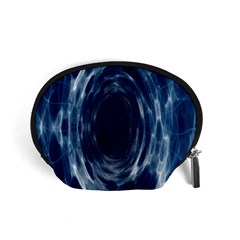 Worm Hole Line Space Blue Accessory Pouches (small)  by Mariart