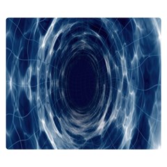 Worm Hole Line Space Blue Double Sided Flano Blanket (small) 