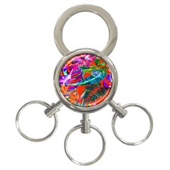 Aloha Hawaiian Flower Floral Sexy Summer Orange 3-ring Key Chains by Mariart