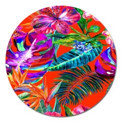 Aloha Hawaiian Flower Floral Sexy Summer Orange Magnet 5  (round) by Mariart