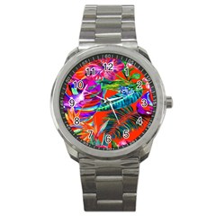 Aloha Hawaiian Flower Floral Sexy Summer Orange Sport Metal Watch by Mariart