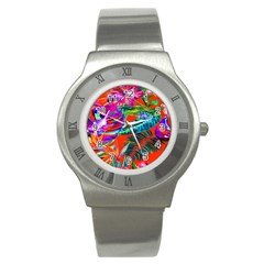 Aloha Hawaiian Flower Floral Sexy Summer Orange Stainless Steel Watch by Mariart