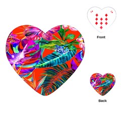 Aloha Hawaiian Flower Floral Sexy Summer Orange Playing Cards (heart) 