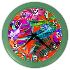 Aloha Hawaiian Flower Floral Sexy Summer Orange Color Wall Clocks by Mariart