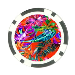 Aloha Hawaiian Flower Floral Sexy Summer Orange Poker Chip Card Guard (10 Pack)