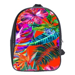 Aloha Hawaiian Flower Floral Sexy Summer Orange School Bag (large) by Mariart