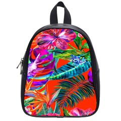 Aloha Hawaiian Flower Floral Sexy Summer Orange School Bag (small) by Mariart