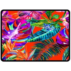 Aloha Hawaiian Flower Floral Sexy Summer Orange Fleece Blanket (large) 