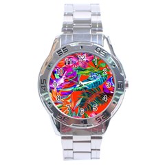 Aloha Hawaiian Flower Floral Sexy Summer Orange Stainless Steel Analogue Watch by Mariart