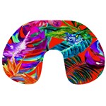 Aloha Hawaiian Flower Floral Sexy Summer Orange Travel Neck Pillows Front