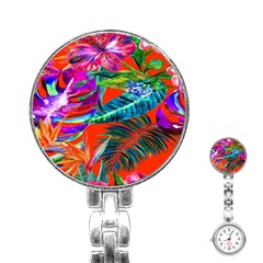 Aloha Hawaiian Flower Floral Sexy Summer Orange Stainless Steel Nurses Watch by Mariart