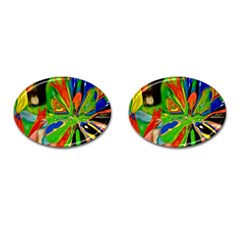 Acrobat Wormhole Transmitter Monument Socialist Reality Rainbow Cufflinks (oval)