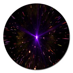 Animation Plasma Ball Going Hot Explode Bigbang Supernova Stars Shining Light Space Universe Zooming Magnet 5  (round) by Mariart