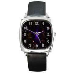 Animation Plasma Ball Going Hot Explode Bigbang Supernova Stars Shining Light Space Universe Zooming Square Metal Watch by Mariart