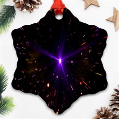 Animation Plasma Ball Going Hot Explode Bigbang Supernova Stars Shining Light Space Universe Zooming Snowflake Ornament (two Sides) by Mariart