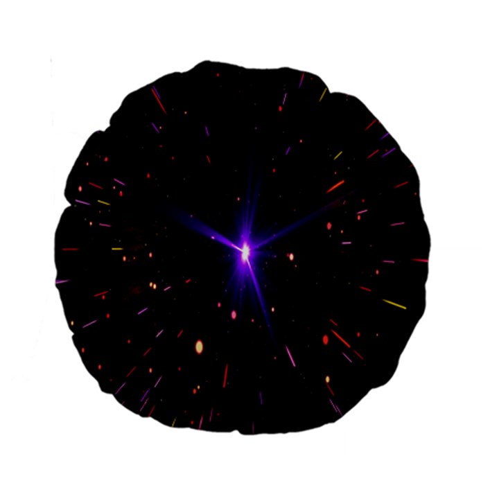 Animation Plasma Ball Going Hot Explode Bigbang Supernova Stars Shining Light Space Universe Zooming Standard 15  Premium Round Cushions