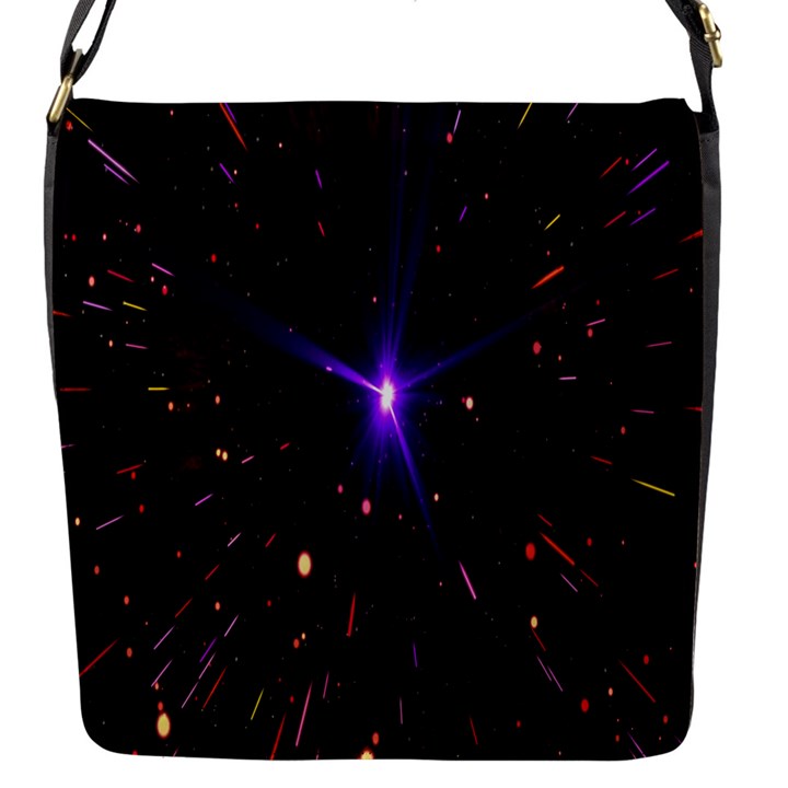 Animation Plasma Ball Going Hot Explode Bigbang Supernova Stars Shining Light Space Universe Zooming Flap Messenger Bag (S)