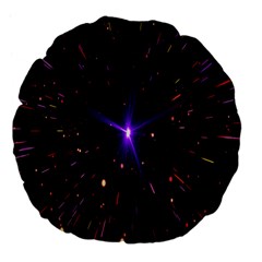 Animation Plasma Ball Going Hot Explode Bigbang Supernova Stars Shining Light Space Universe Zooming Large 18  Premium Flano Round Cushions