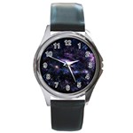 Animation Plasma Ball Going Hot Explode Bigbang Supernova Stars Shining Light Space Universe Zooming Round Metal Watch Front