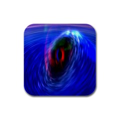 Black Hole Blue Space Galaxy Rubber Square Coaster (4 Pack) 