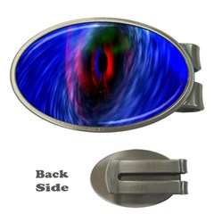 Black Hole Blue Space Galaxy Money Clips (oval)  by Mariart