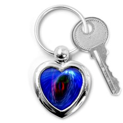 Black Hole Blue Space Galaxy Key Chains (heart) 