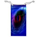 Black Hole Blue Space Galaxy Jewelry Bag Front