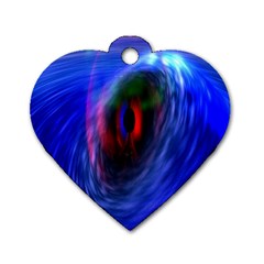 Black Hole Blue Space Galaxy Dog Tag Heart (one Side) by Mariart