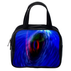 Black Hole Blue Space Galaxy Classic Handbags (one Side) by Mariart