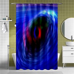 Black Hole Blue Space Galaxy Shower Curtain 48  X 72  (small)  by Mariart