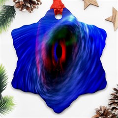 Black Hole Blue Space Galaxy Snowflake Ornament (two Sides)